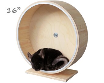 16" ALUMINIUM PROTECTION HOOP, exercise wheel, mounted on stand, chinchillas and other small Pets.