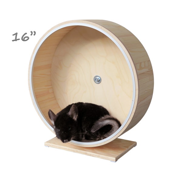 16" ALUMINIUM PROTECTION HOOP, exercise wheel, mounted on stand, chinchillas and other small Pets.