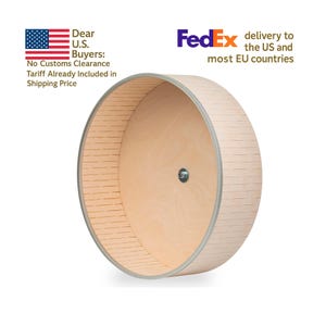 Premium Chinchilla Running Wheel: Silent, Safe & Durable | Anti-Chew Metal Rim | Natural Materials | Enhance Your Pet&#39;s Exercise Routine