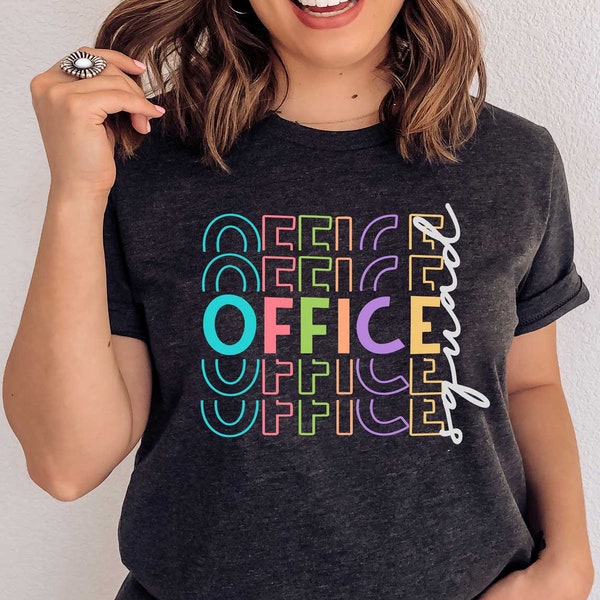 Colourful Front Office Squad Shirt, School Office Staff Tshirts, Administrative Assistant T-shirt, Cute Office Team Tees, Admin Crew Shirts