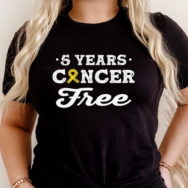 5 Years Cancer Free Shirt, Sarcoma Cancer Survivor Tshirt, Sarcoma Cancerversary Gift, Personalized Cancer Survivor Milestone Year Tees