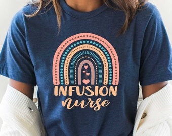 Infusion Nurse Rainbow Shirt, Chemo Nurse Gift, Intravenous Therapy Specialist, Oncology Nurse Tshirt, IV Therapist Tees, Registered Nurse