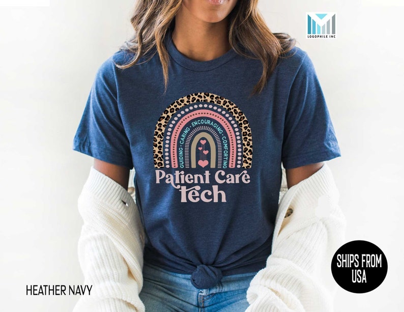 Patient Care Tech Rainbow Shirt PCT Team Tshirt Healthcare Etsy