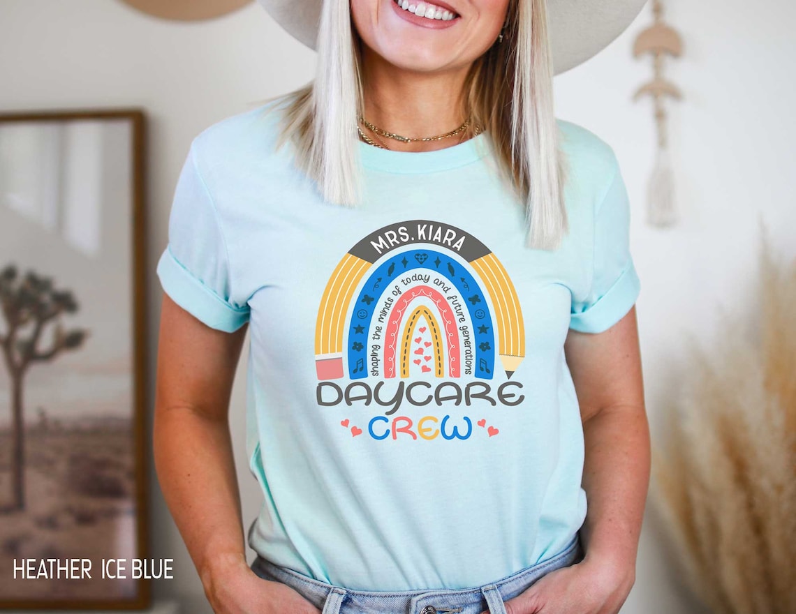 Daycare Crew Rainbow Shirt Custom Daycare Teacher Tshirt Etsy UK