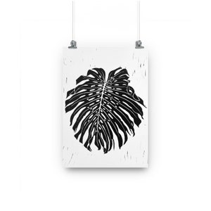 Monstera Leaf • A5 Lino Print