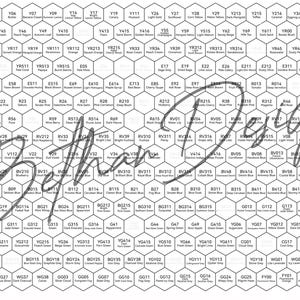 May include: A color chart with a grid of hexagonal cells, each labeled with a unique code. The chart displays a wide range of colors, from warm yellows to deep blues and greens. The name "Bethan Designs" is written across the center.