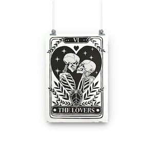 Les Amoureux – Carte de Tarot – Impression Lino A5