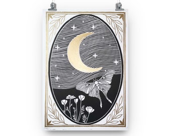 Evening Landscape • A4/A3 Lino Print