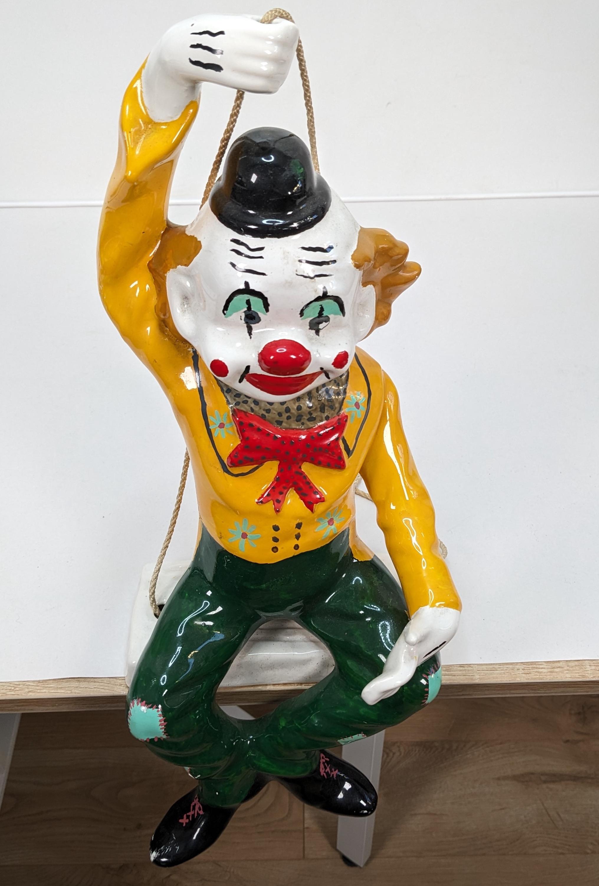 Clown Décoratif Suspendu, Tissu Et Céramique, Beige, Style Moderne
