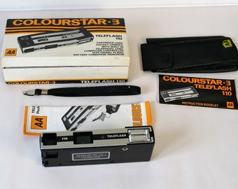 Vintage AA Colourstar 3 Teleflash 110 Photo Camera in original box with instructions
