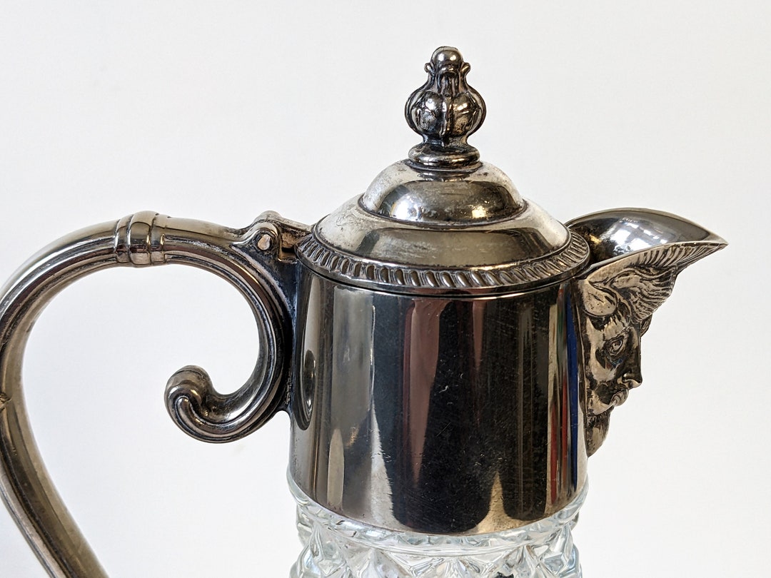 Vintage Claret Wine Jug Decanter Carafe Bacchus Spout Faceted Etsy UK