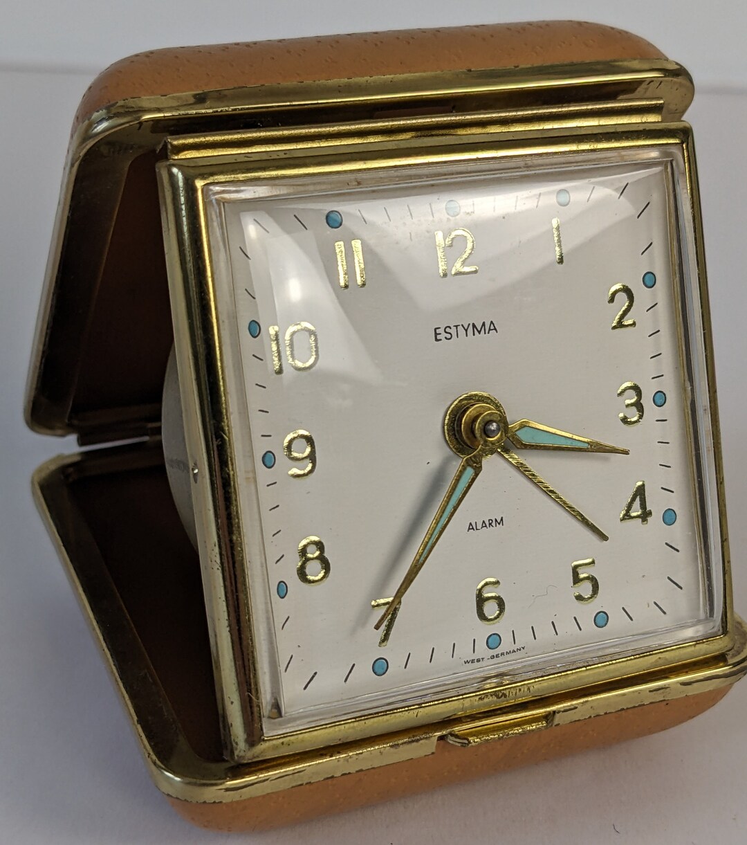 Vintage Estyma Travel Alarm Pocket Clock Folding Wind up Etsy