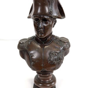 Antique Bronzed Spelter Napoleon Bonaparte Bust - French Imperator Sculpture (6.5in High)