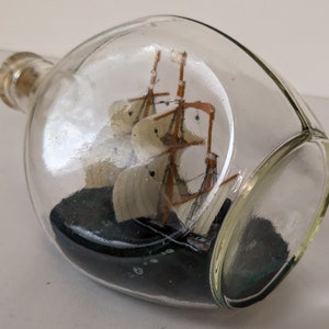 Vintage 3 Mast Ship In the Bottle Nautical Model Tall Sail Ship 6.5in Home Decoration image 6