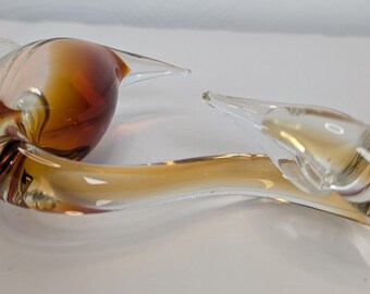 ガラス製白い鳥の彫刻 ガラス製白い鳥の彫刻