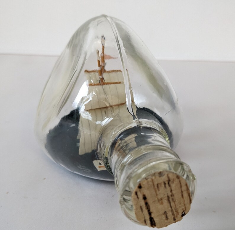Vintage 3 Mast Ship In the Bottle Nautical Model Tall Sail Ship 6.5in Home Decoration image 3