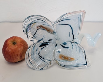 Vintage Murano Glas Blumen Skulptur Bud Vase mundgeblasen Kunst Glas Figur 8,5 in