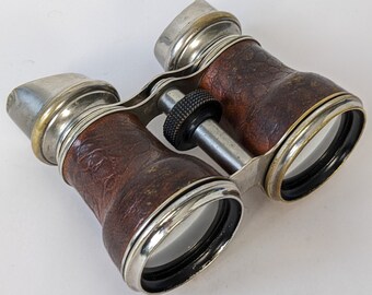 Antique French Binoculars Marine Theatre Field With Original Carrying Case