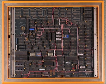 Vintage Original Computer Circuit Board Framed As An Artwork 16.5in x 13.5in, Home Decor, Modern Wall Art