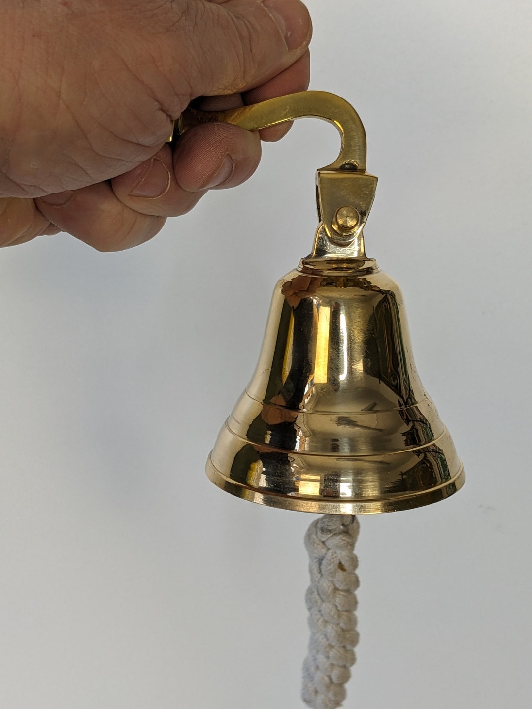 Buy SHIP Bell Wall Mounted Solid Brass Antique Vintage Victorian Retro Style School Dinner Pub Last Orders Door Bell 6 Polished Brass/chrome Online
