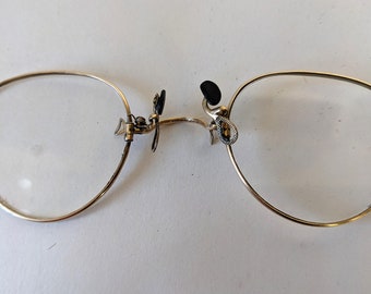 Antique 1920s Pince - Nez Pinch Nose Glasses Spectacles with Case Frames Only Antique Medical Collectables Ap4