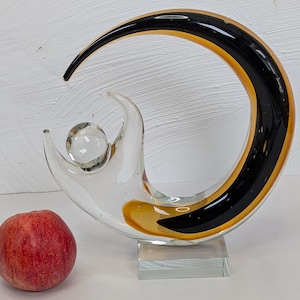 Vintage Murano Abstract Sculpture Art Glass Spirit Of The Moon Figurine Heavy and Large 9.5in High Home Decoration
