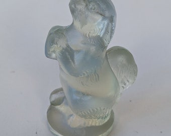 Art Deco Sabino Opalescent Art Glass Miniature Dog Figurine Signed 2in Collectable Miniatures Signed Art Deco Glass Figurine