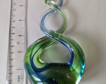 New Zealand Collection Signed Art Glass Sculpture Love Knot Limited Edition Small 6in High Hand Blown Studio Glass Home Decor