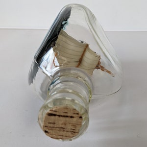 Vintage 3 Mast Ship In the Bottle Nautical Model Tall Sail Ship 6.5in Home Decoration image 10