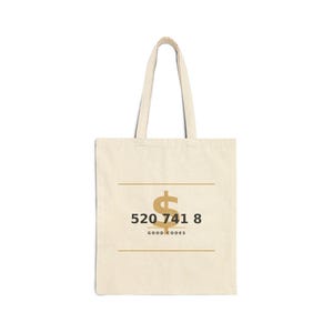 Bolso de lona Grabovoi Código 520 741 8 / Regalo para la manifestación de dinero y abundancia / Bolso de la Ley de la Atracción