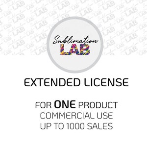 Uitgebreide licentie voor 1 product commercieel gebruik tot 1000 verkopen van SublimationLab Shop | Sublimatie ontwerp prints PNG clipart Transfer
