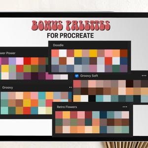 Retro Procreate Stamps Bundle | Brushes Patterns Groovy Checkered ...