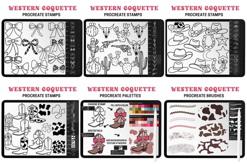 Coquette Procreate Bundle Stamps & Brushes | Whimsicaltt Coquette ...