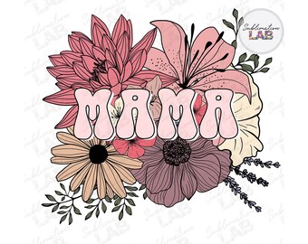 Mama Floral PNG: Boho Sublimation Design (Digital Download)