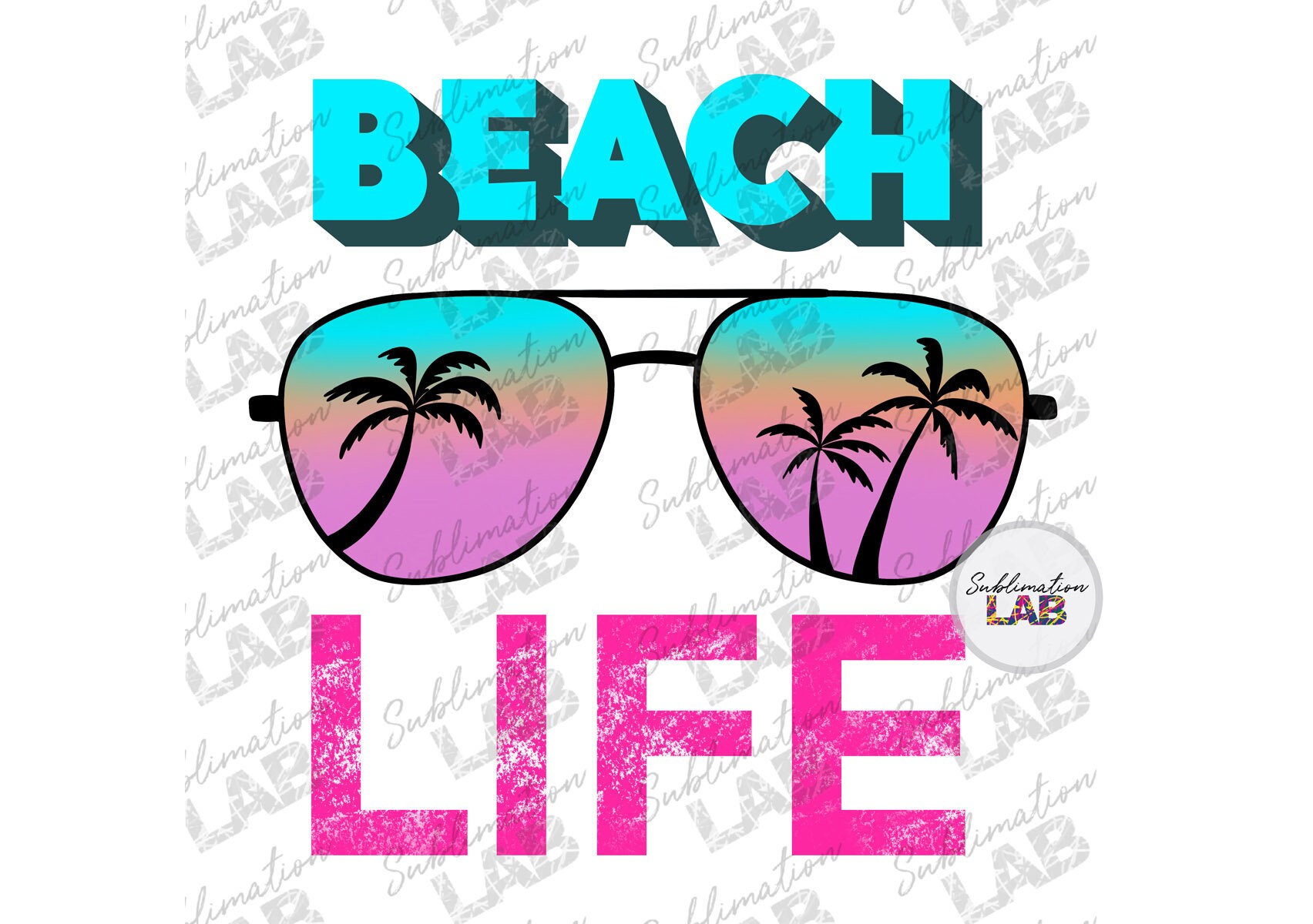 Beach Life Sublimation File Download PNG Aviator Sunglasses | Etsy