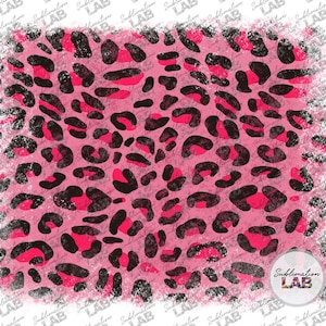 Pink Leopard Background Sublimation Design PNG | Distressed Leopard Frame Digital Download | Cheetah Background Animal Print Design Clipart