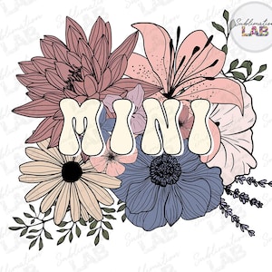Mini Floral Png Sublimation Design | Flower Bouquet Popular Trendy Mothers Day Spring Valentines Easter Tshirt Design Digital Download