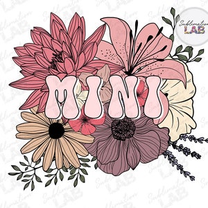 Floral PNG Sublimationsdesign: Mini Blumenstrauß (Digitaler Download)
