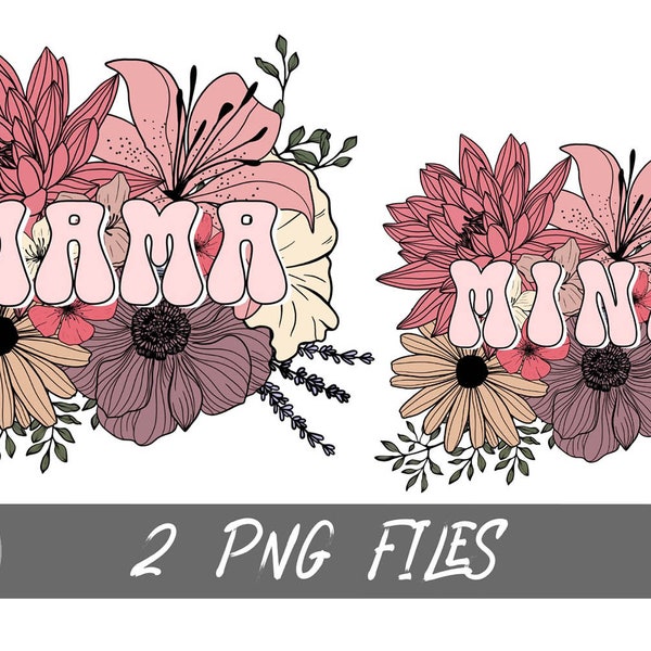Mama Mini Floral PNG: Boho Spring Design (Digital Download)