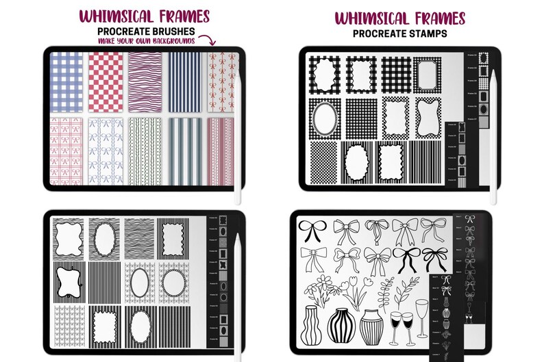 Coquette Procreate Bundle Stamps & Brushes | Whimsicaltt Coquette ...