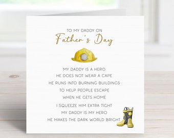 Firefighter Father's Day card - Card for Daddy