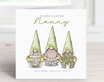 Personalised Easter card - Gnome Easter card for Nanny