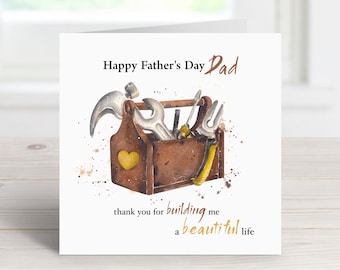 Diy Dad Father's Day card, Tool box Dad card, Father's Day for Grandad