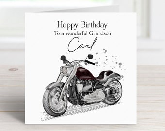 Motorbike birthday card - Birthday card for him