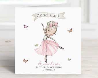 Personalised good luck ballet card | Congratulations ballet card |  Ballerina dance card