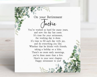 Personalised Retirement Card - Retirement card for women