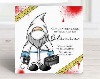 Crime scene new job card - Congratulations card