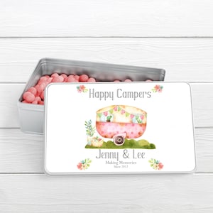 Happy campers storage tin | Campervan gift | Gift for couples