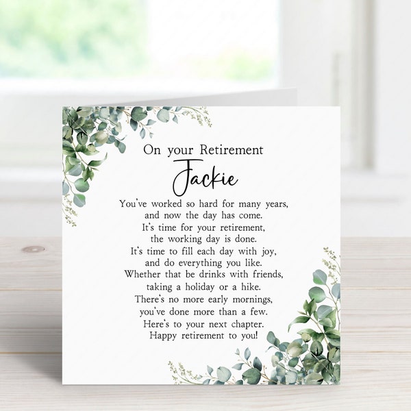 Personalised Retirement Card - Retirement card for women