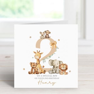 Boy's 2nd birthday card - Card for Grandson, Nephew, Son
